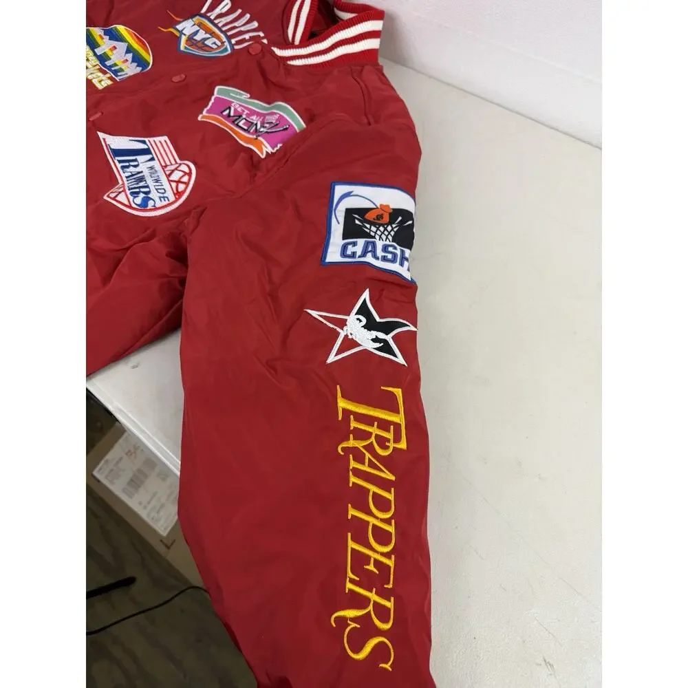 Hudson Outerwear Bomber Jacket Red Ballers With Random Patches NWT 2XL Msrp $180